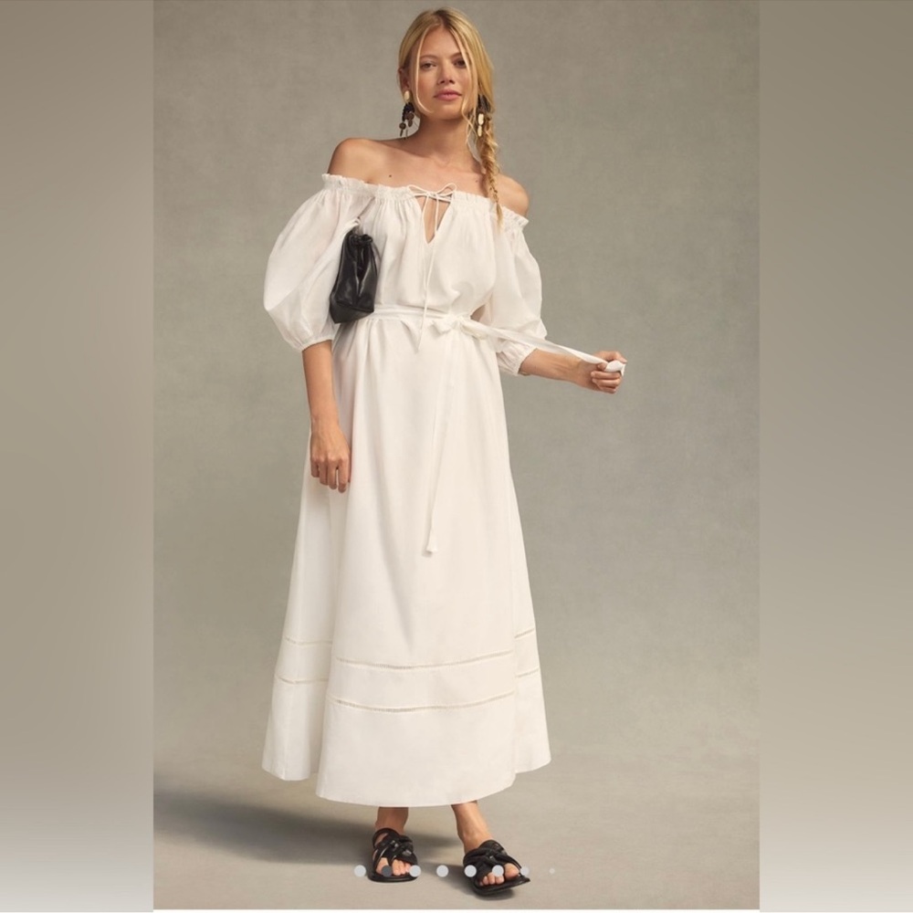 NWT Anthropologie White Maxi Dress